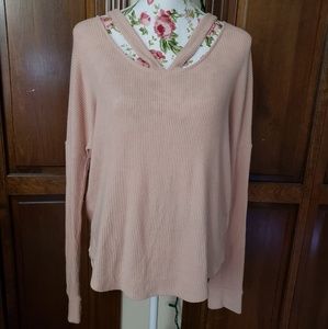 Express pink long sleeve top small